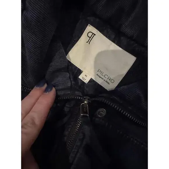 NWOT Pilcro Women's Utility Jacket Washed Navy Size XL - Picture 3 of 5